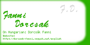 fanni dorcsak business card