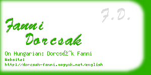 fanni dorcsak business card